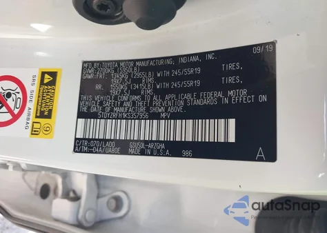 2019 Toyota Highlander Limited from USA, damaged, VIN 5TDYZRFH1KS357956